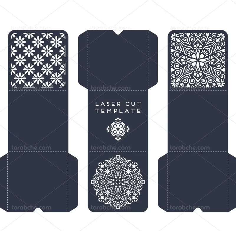 وکتور برش لیزر کارت دعوت سرمه ای | گرافیک با طعم تربچه