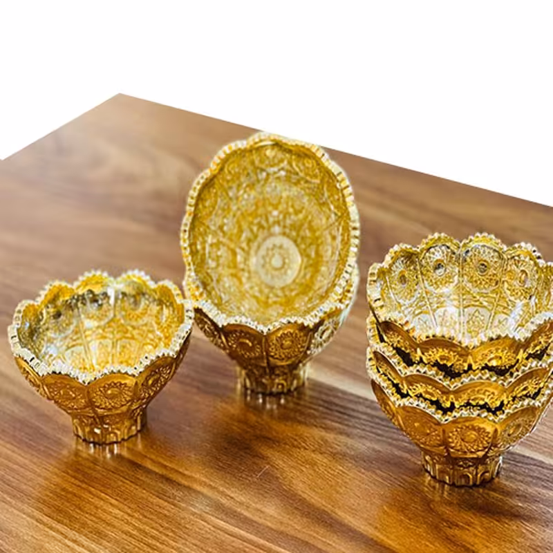 پیاله طلایی ساکورا ست 6 تایی کد 1008 با کیفیت عالی