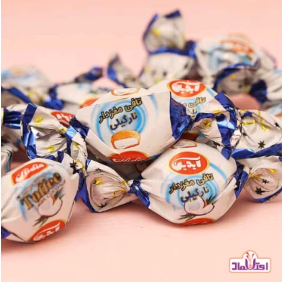 تافی مغزدار نارگیلی آیدین 250 گرمی تازه و خوشمزه