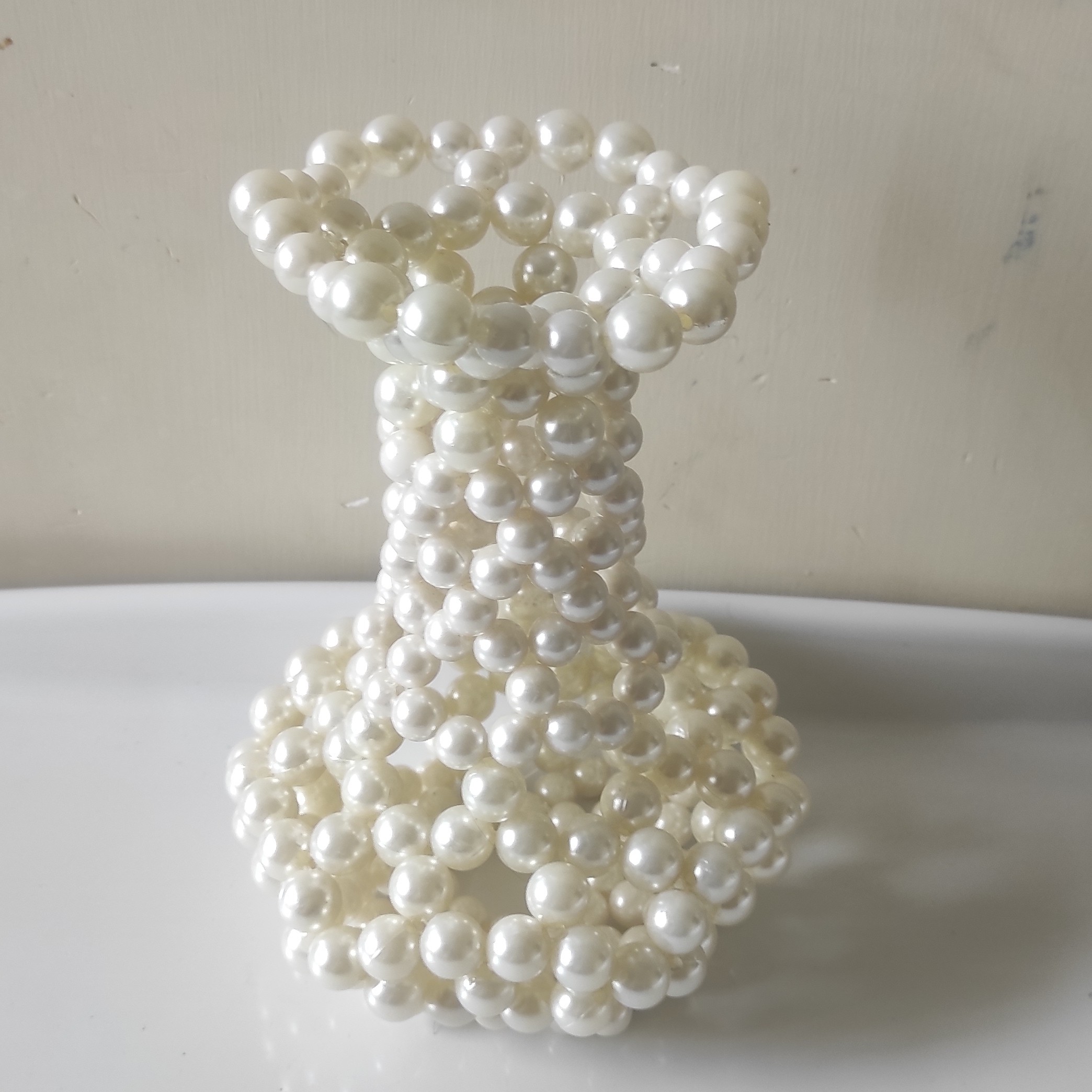 گلدان مرواریدی سفید بزرگ با ارتفاع 17 سانتیمتر 250 گرم