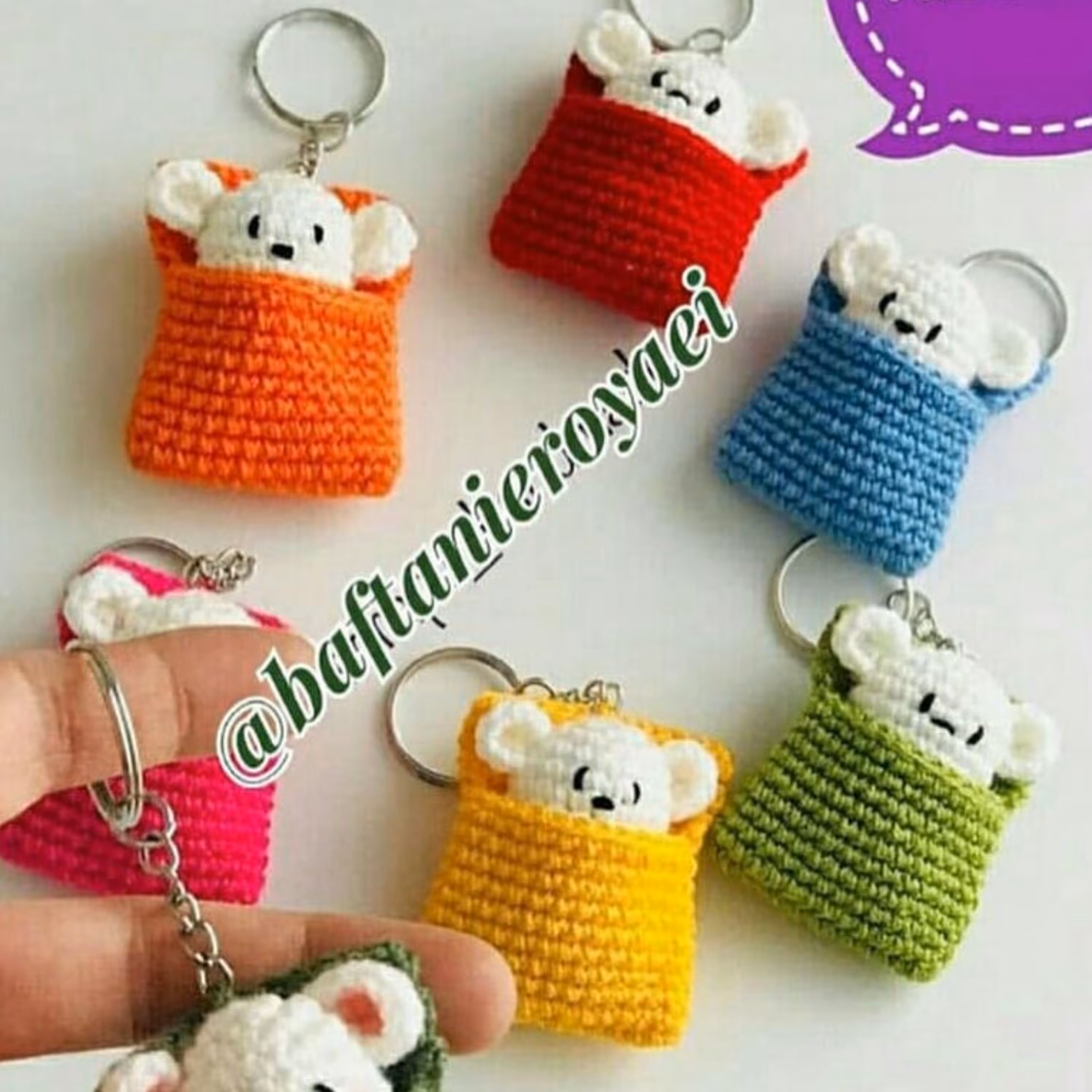 عروسک موش کوچولو قلاب بافی