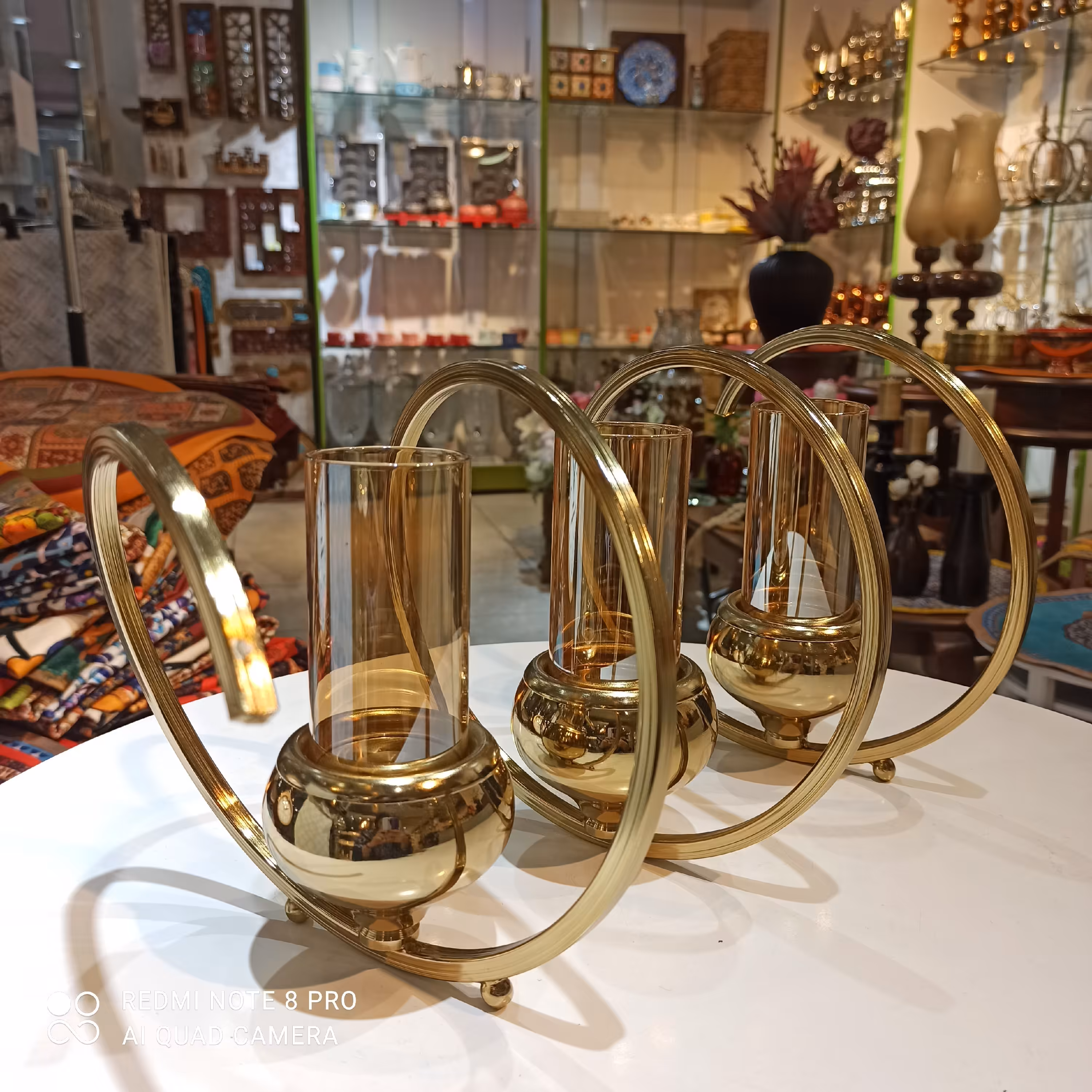 شمعدانی شمعدانی سه شعله شمعدانی فلزی شمعدانی طلایی کد2