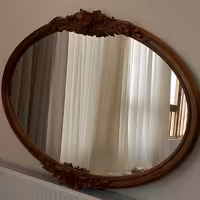 آیینه چوبی منبت کاری شده- چوب گردو- ابعاد 90 در 65 در 3 سانتیمتر - منبت کاری شده دستساز