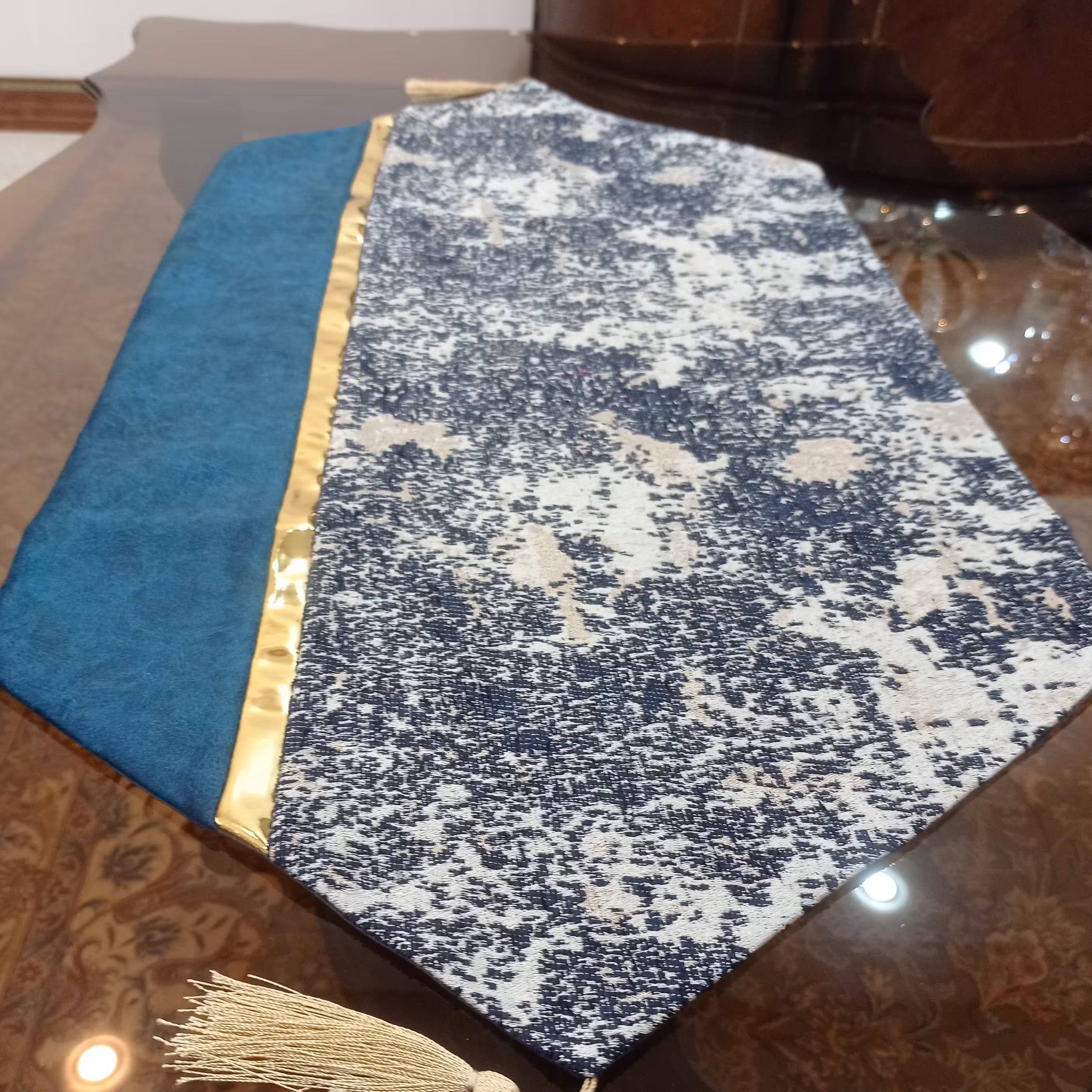 رانر جدید تک میز مبلی 80 سانتی مخمل ترکیبی  در چهار رنگ