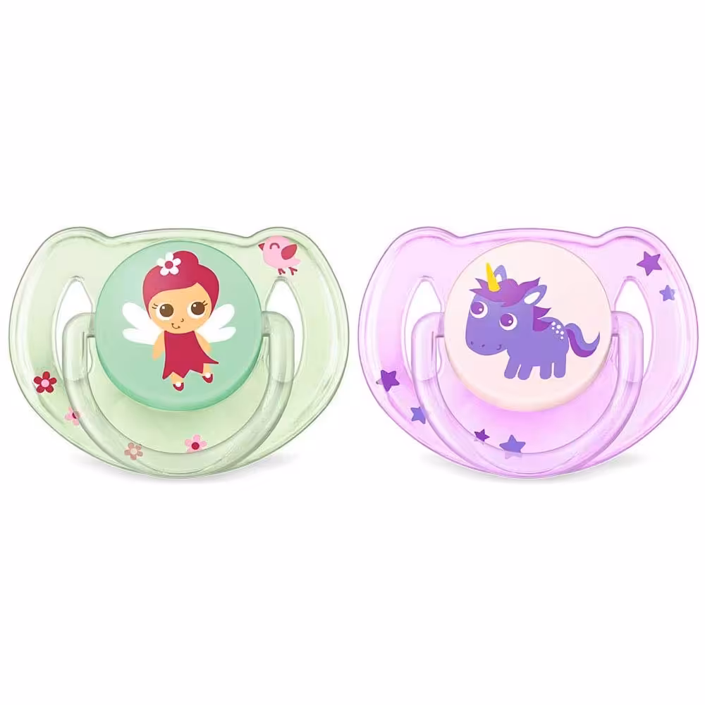 پستانک ارتودنسی 6-18 ماه فیلیپس اونت Philips Avent طرح اسب تک شاخ و فرشته بسته دو عددی