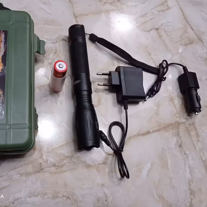 چراغ قوه پلیسی شارژی و باطری خور(دوگانه سوز)