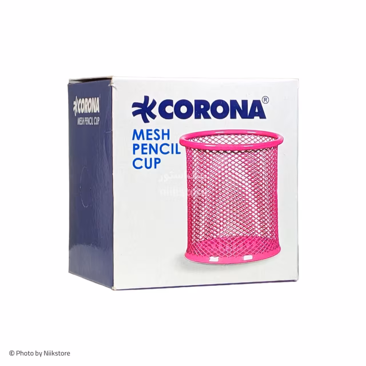 جاقلمی فلزی رنگی جعبه دار کروناCorona  colored mesh pencil cup