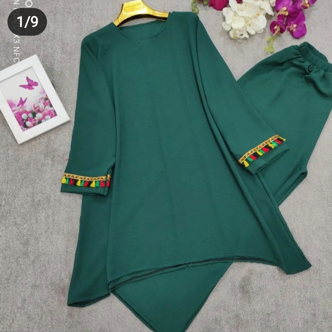 ست مانتو و شلوار ابر و بادی اعلا مناسب تابستان فری سایز 38 تا 50