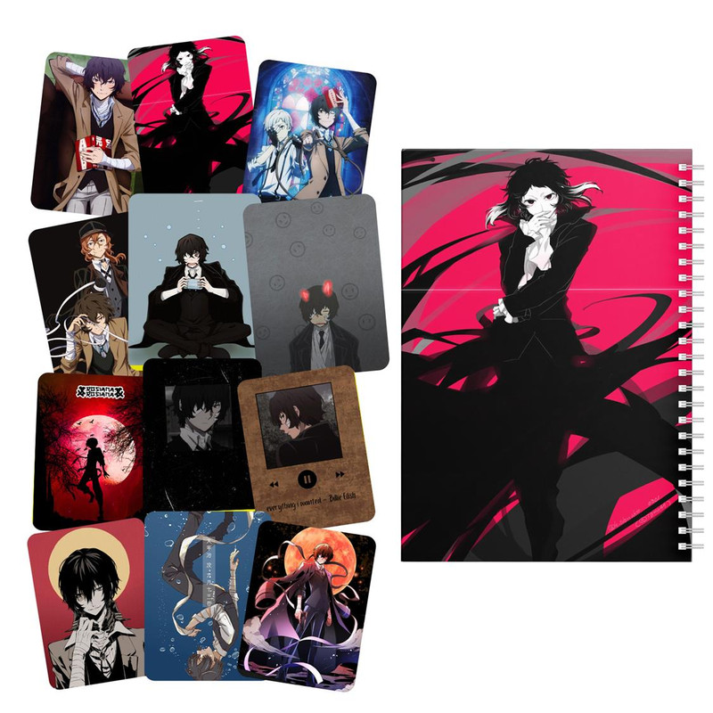  دفتر مشق باژیکان طرح انیمه سگ های ولگرد بانگو کد 20212121 به همراه استیکر لپ تاپ مجموعه 12 عددی