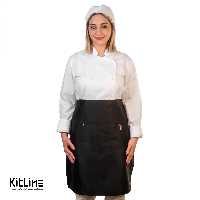 نیم پیشبند ساتن تک جیب مشکی آریا