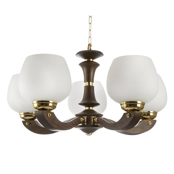 لوستر پردیس مدل بلوط 5 شیشه مات