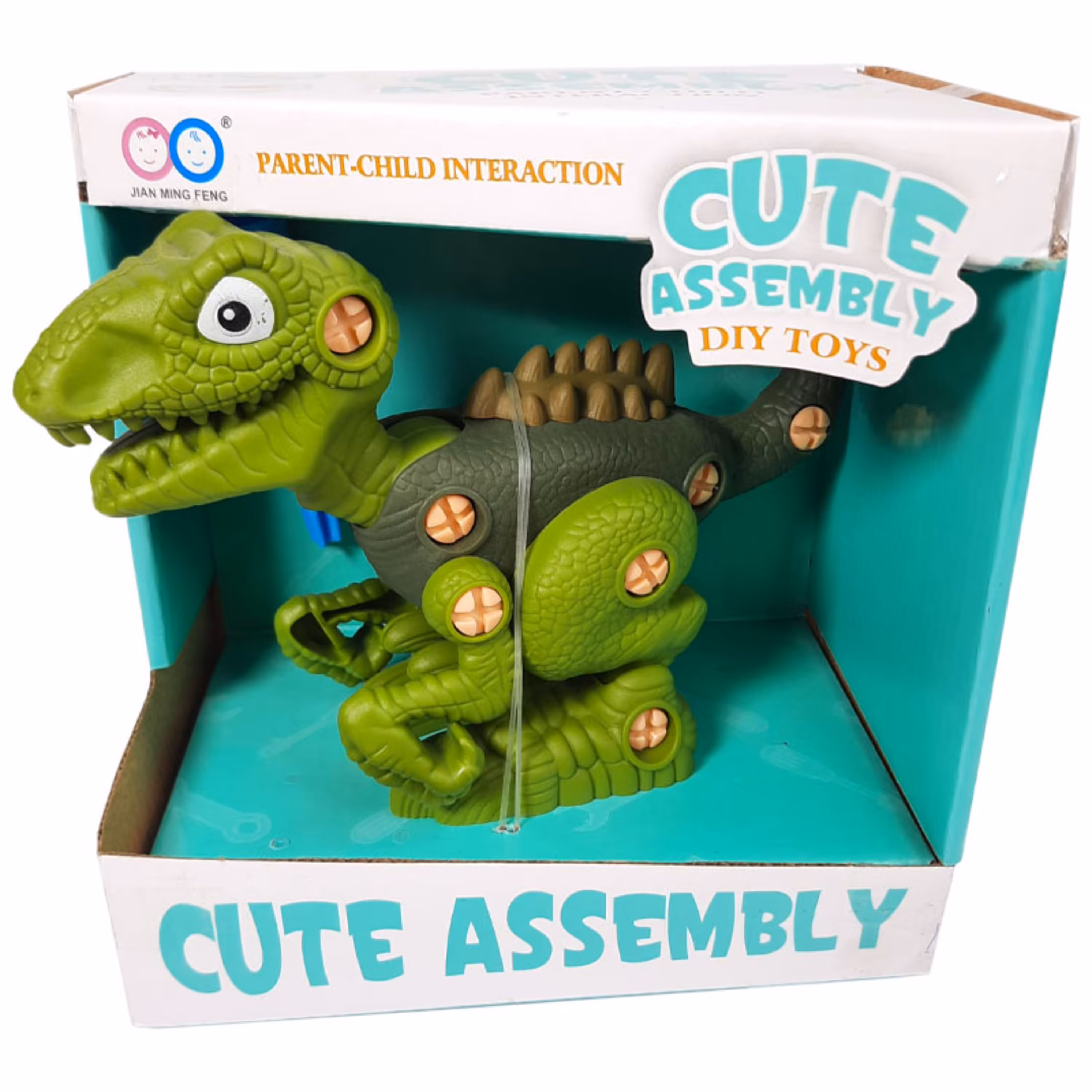 اسباب بازی ساختنی دایناسور سبز به همراه پیچ گوشتی