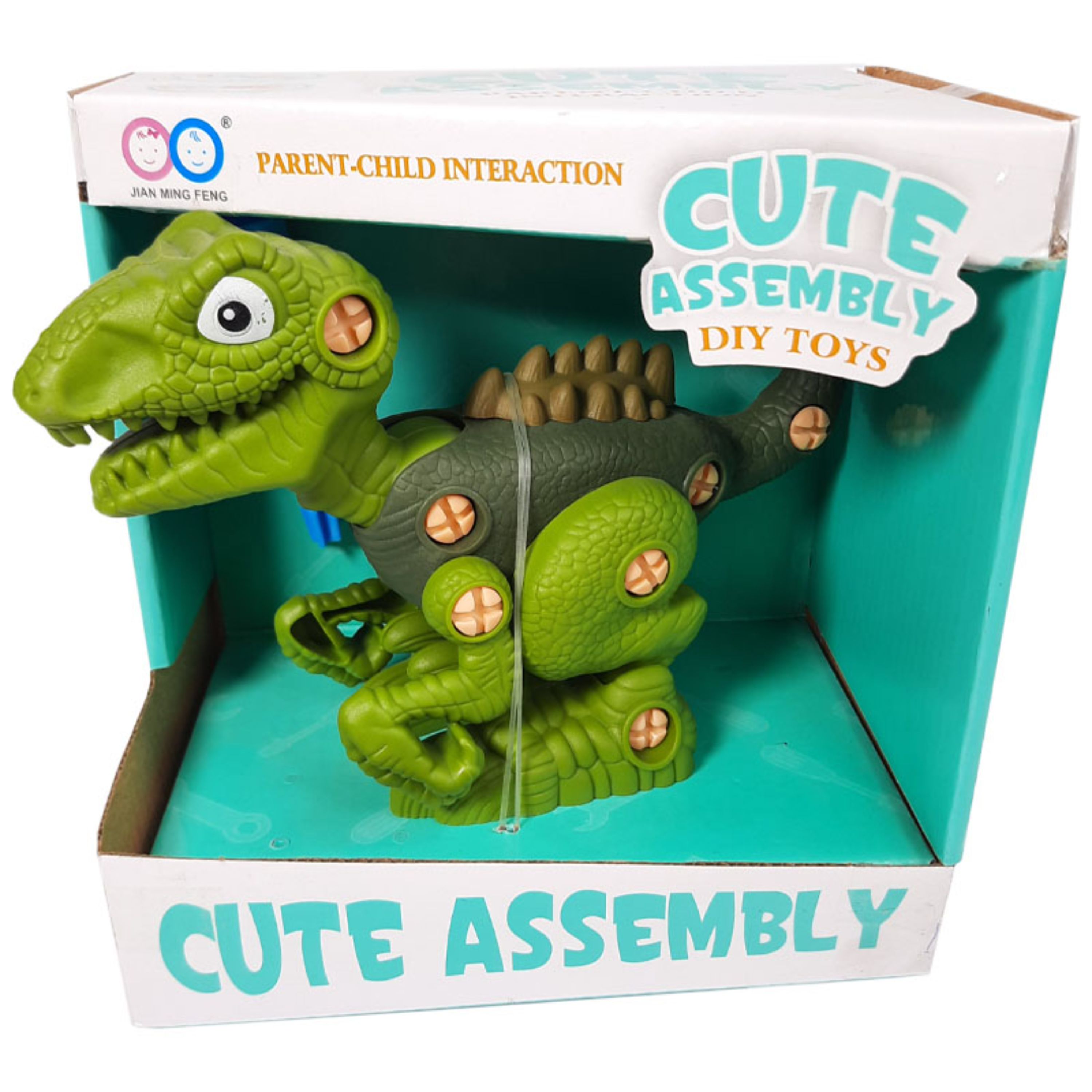 اسباب بازی ساختنی دایناسور سبز به همراه پیچ گوشتی