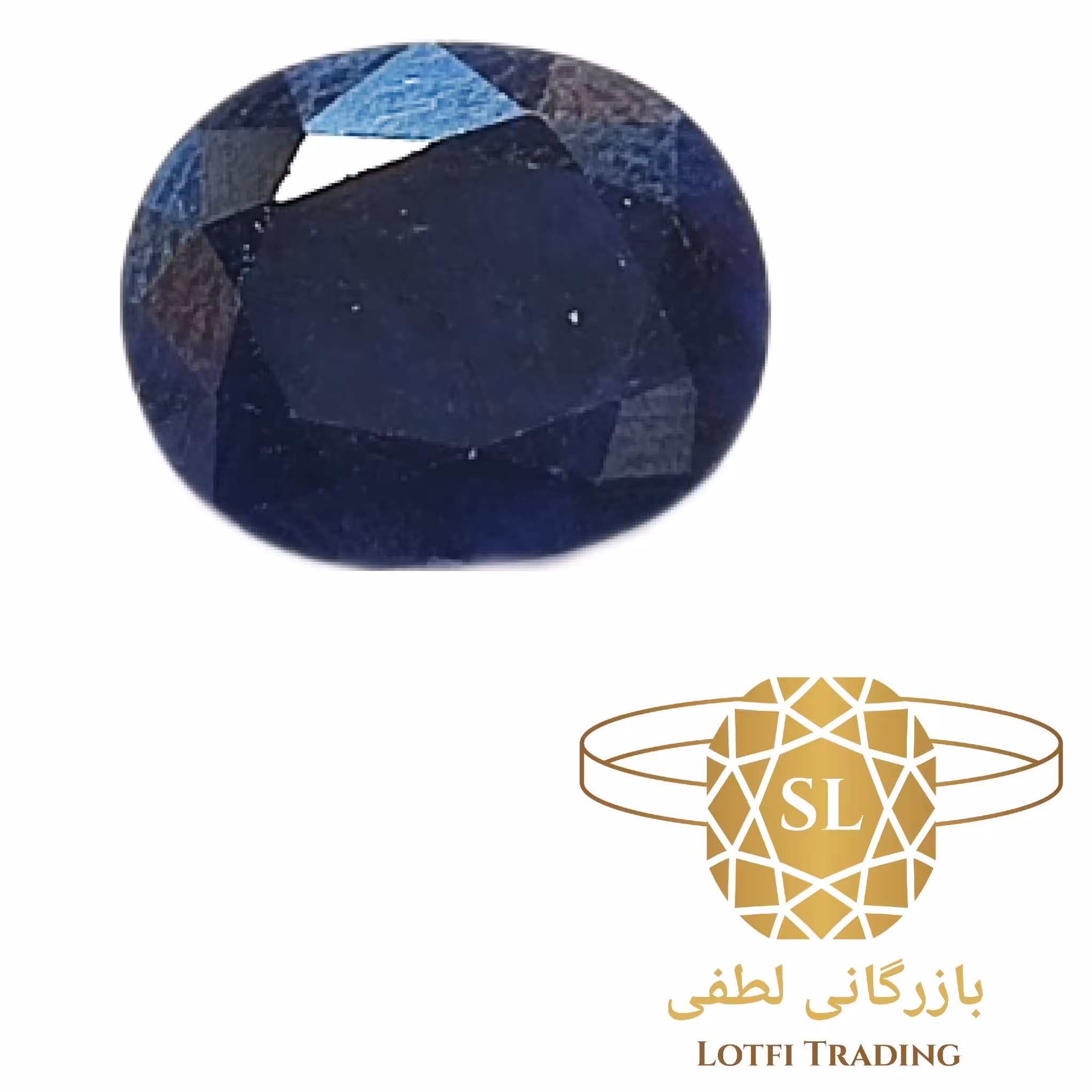 سنگ یاقوت کبود آفریقایی همراه با شناسنامه کد 04 بازرگانی لطفی 