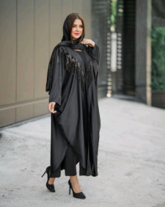 پانچو زنانه ابریشم مدل مانتو محرمی