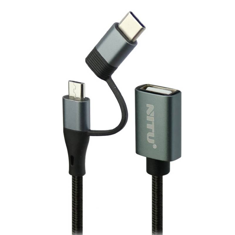 مبدل USB به جک Micro و Type-C نیتو مدل NT-CN21