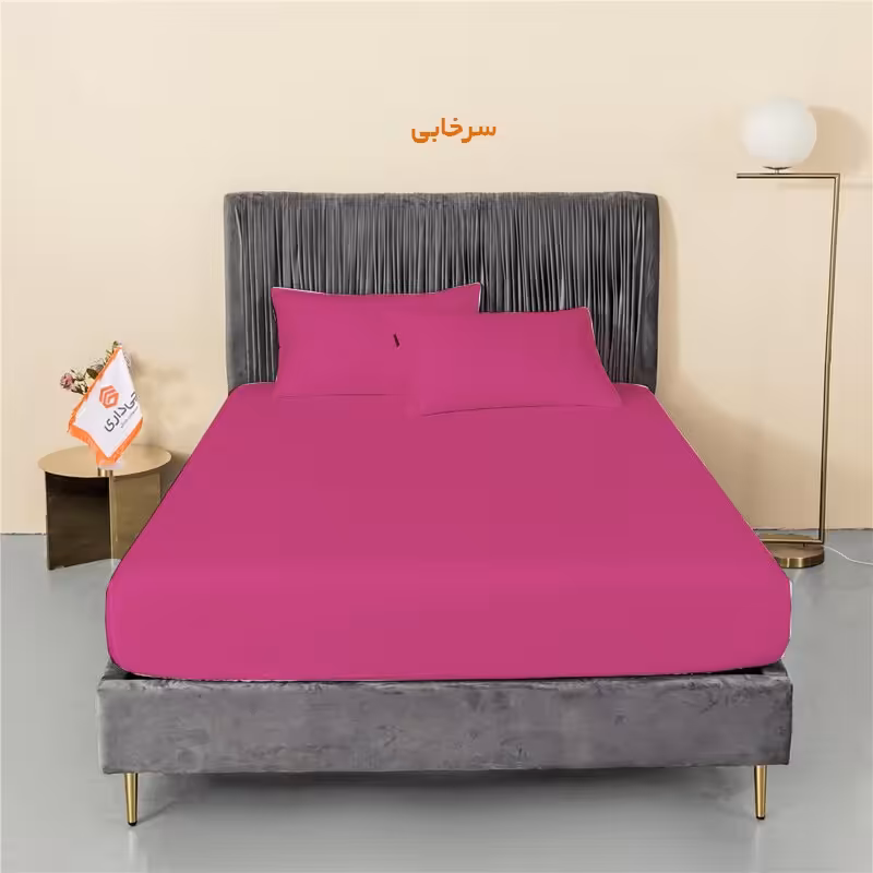 سرویس ملحفه چیداری مدل میکرو سرخابی یک نفره دو تکه 90در200