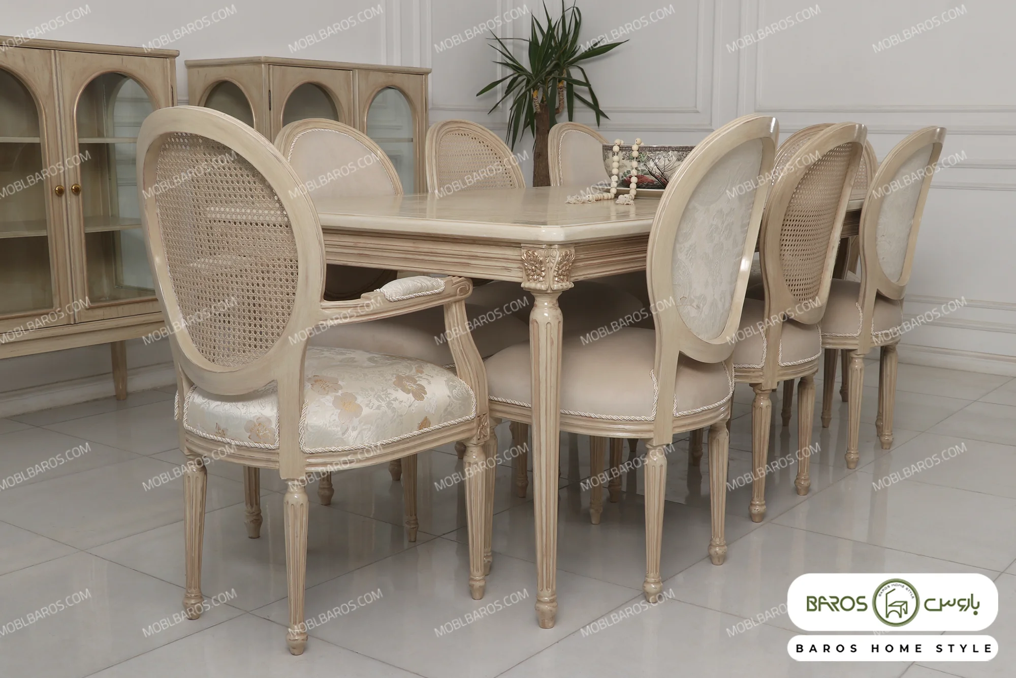 میز ناهار خوری چوبی کلاسیک کاجی آناشید