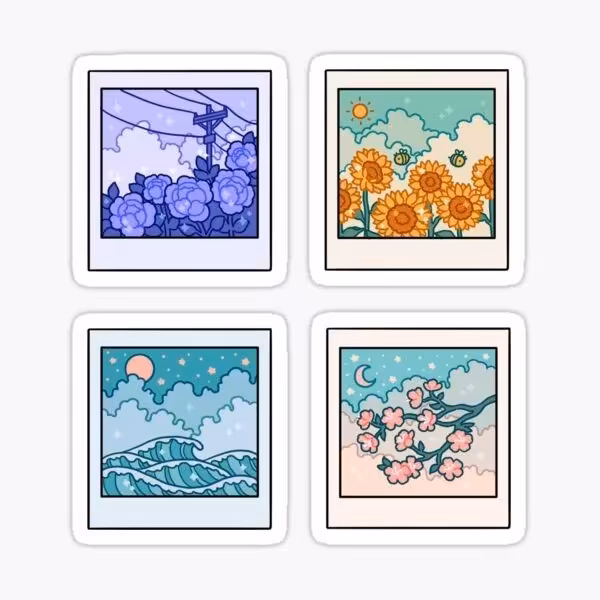 پک 4 تایی استیکر طبیعت