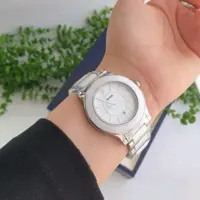 ساعت دخترانه فسیل بند استیل نقره ای ضد حساسیت
