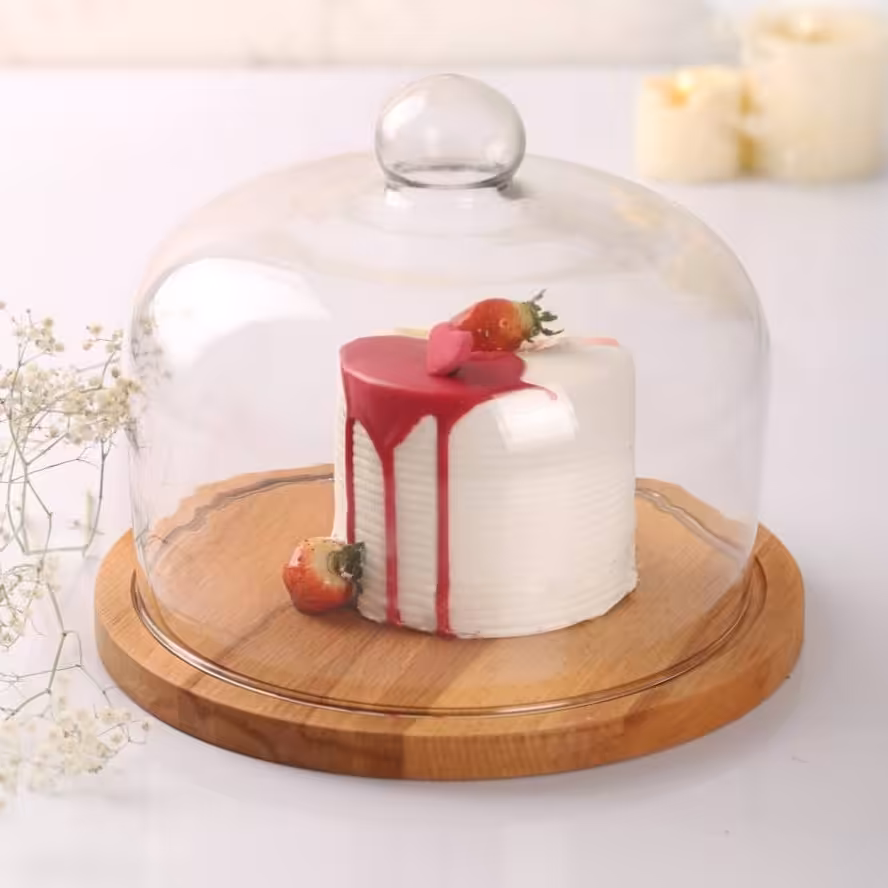 کیک خوری از جنس چوب راش با درب بلور با کیفیت بسیار بالا و قیمت عالی
