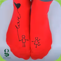 جوراب ساق دار طرح ولنتاین 