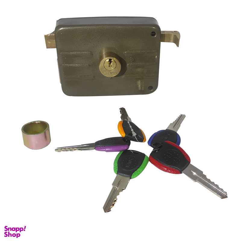 قفل درب حیاط ایساتیس کلید دوشیار برنجی کد 1100