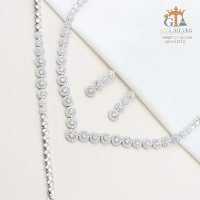 سرویس نقره مجلسی 925 عیار با روکش طلا سفید کد 11240