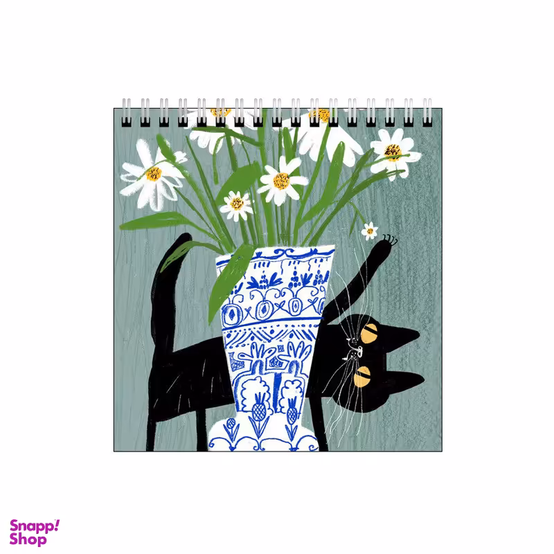 دفتر طراحی بامبیلیپ طرح گربه شیطون و گلدون کد 1674198