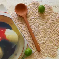 ملاقه چوبی دستساز بارلی مناسب جهیزیه عروس چوب راش 26 سانتی