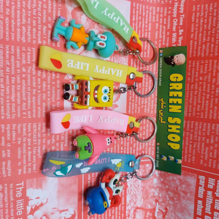 جاکلیدی سیلیکونی عروسک  باب اسفنجی  و پاتریک       