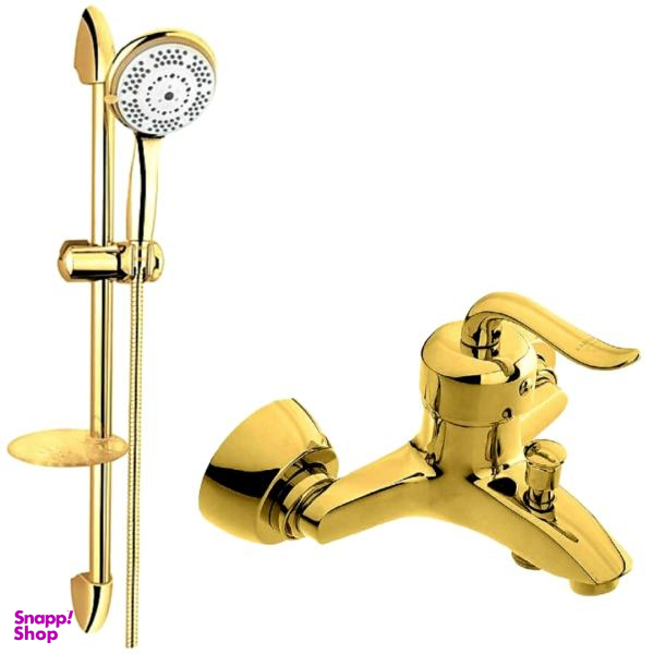 شیر حمام شیرالات رز مدل بیزانس به همراه علم دوش