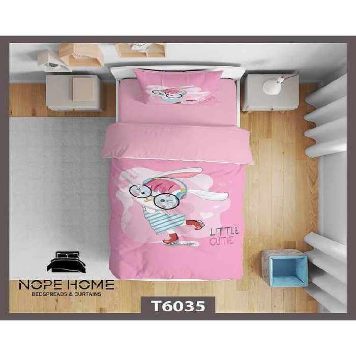 سرویس لحاف روتختی کودک یک نفره 5 تکه نوپه هوم Nopehome طرح خرگوش عینکی کد T6035