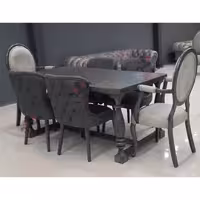 میز ناهار خوری 6 نفره چستر کلاسیک طوسی مدل لاکچری