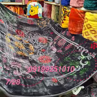 پتو نرمینه یک نفره مدل  نرمین گلدار گلبرجسته ساکدار بسیار لطیف خاکستری طوسی