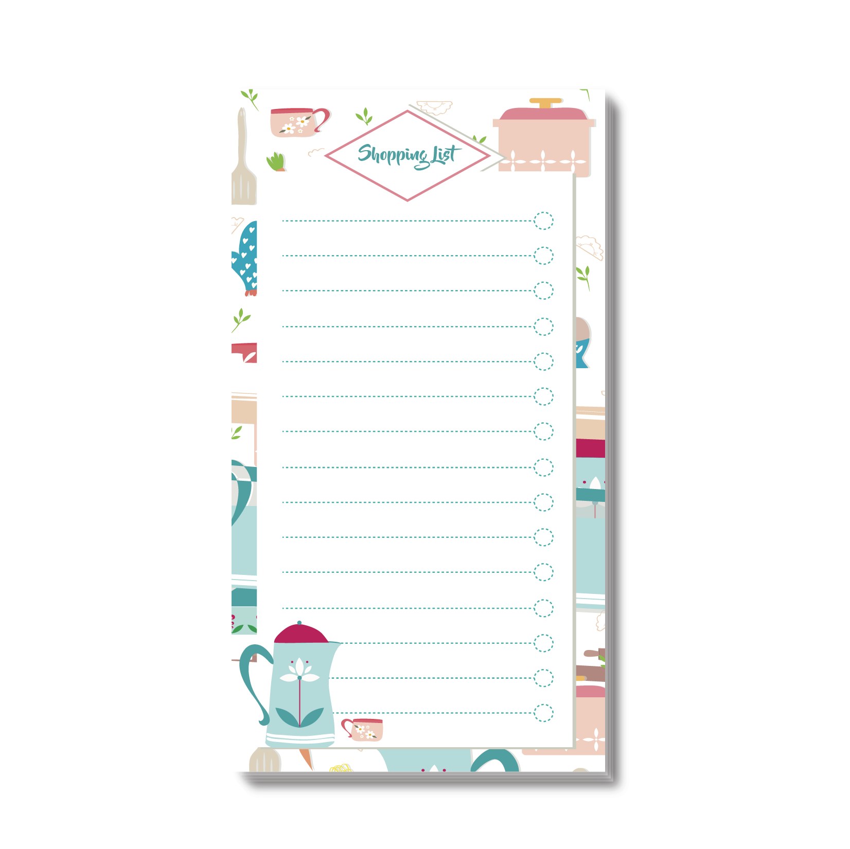 نوت پد برند ویکدی طرح لیست خرید کد 1 سایز  10.18 سانتی متر