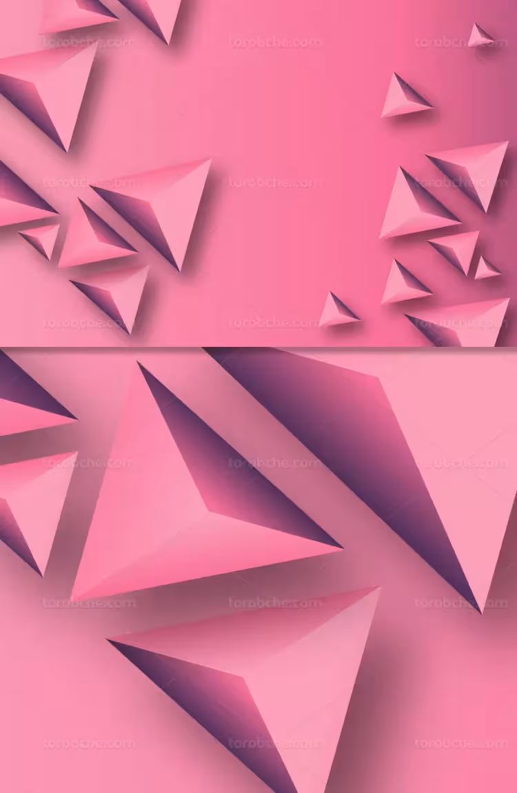 وکتور بکگراند مثلث سه بعدی صورتی | گرافیک با طعم تربچه