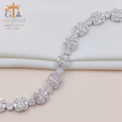 دستبند نقره زنانه سنگین و پهن روکش طلا کد 22090