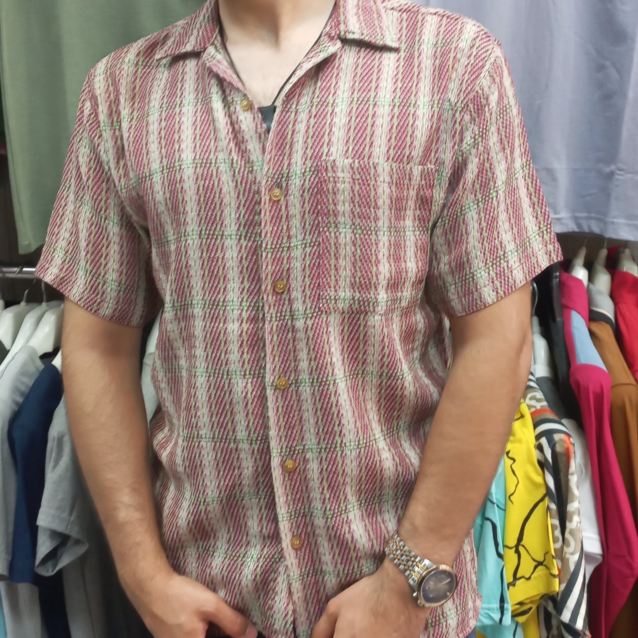 پیراهن آستین کوتاه کنفی