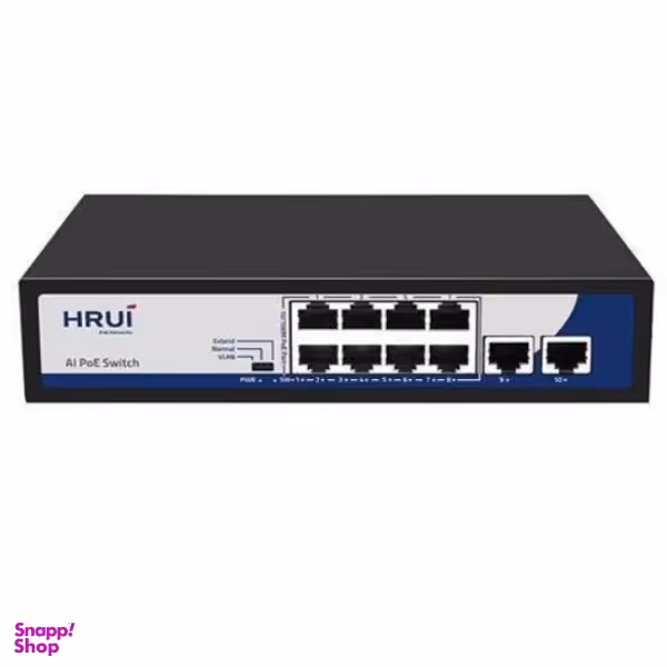 سوئیچ PoE شبکه 8 پورت اچ آر یو آی مدل HRUI HR900-AF-82N