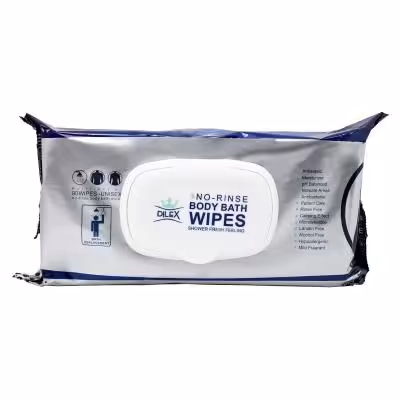دستمال مرطوب پاک‌کننده بدن دایلکس 90 عددی