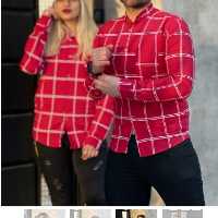 پیراهن راه راه قرمز جنس کجراه زنانه و مردانه