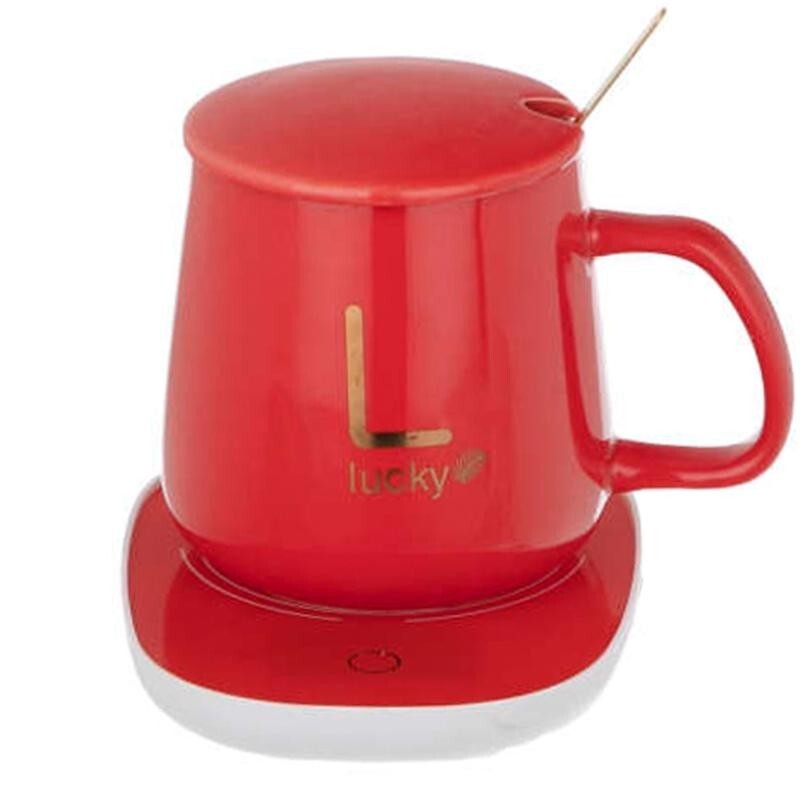 ماگ حرارتی لاکی به همراه صفحه گرمکن برقی قرمز