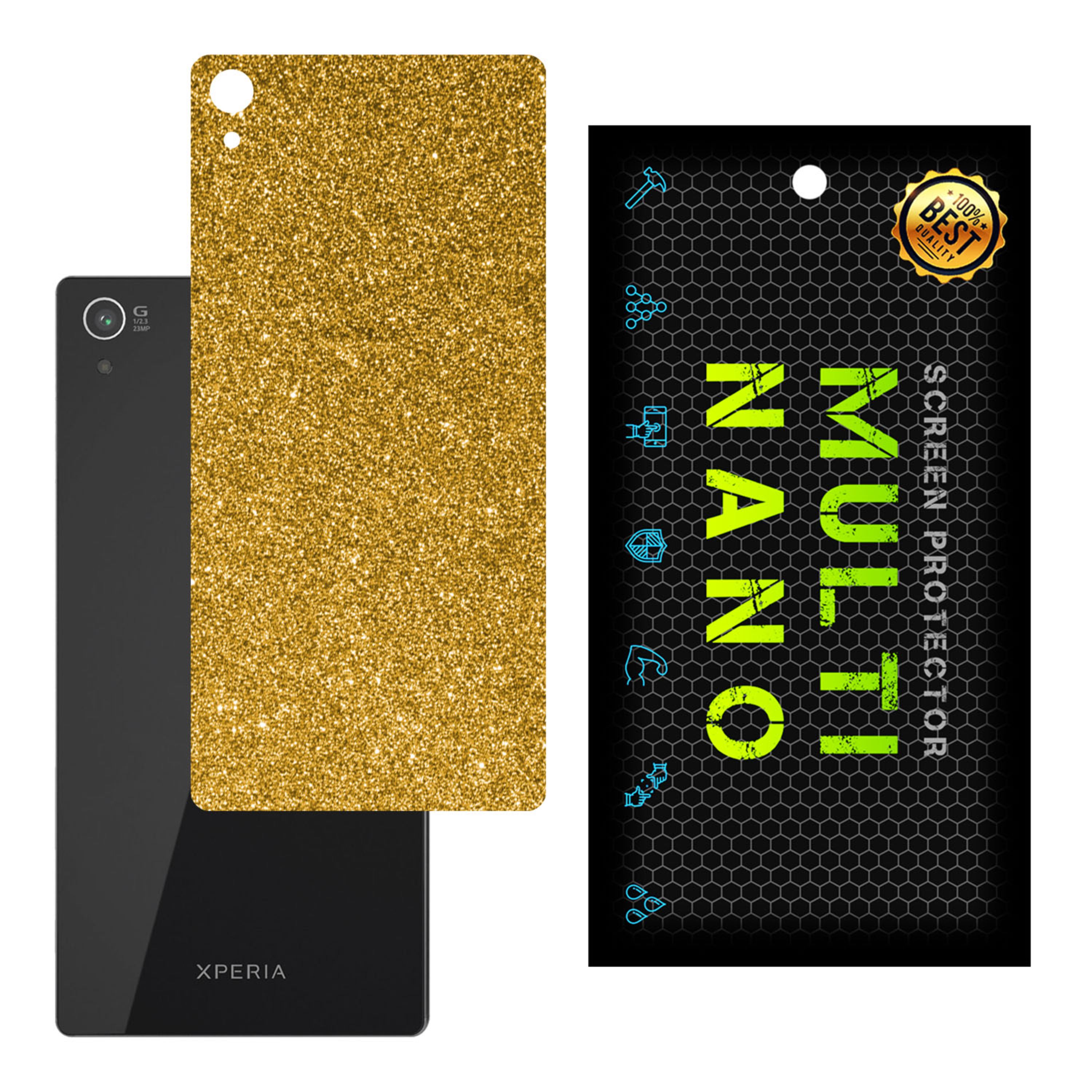 برچسب پوششی MultiNano مدل X-G1F-Gold برای پشت موبایل سونی X