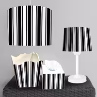 ست آباژور و سطل زباله و ساعت طرح ساده راه راه BA-5236