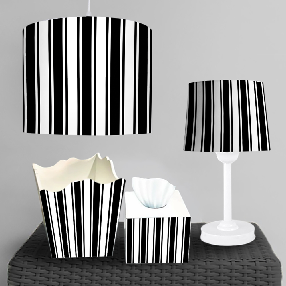 ست آباژور و سطل زباله و ساعت طرح ساده راه راه BA-5236