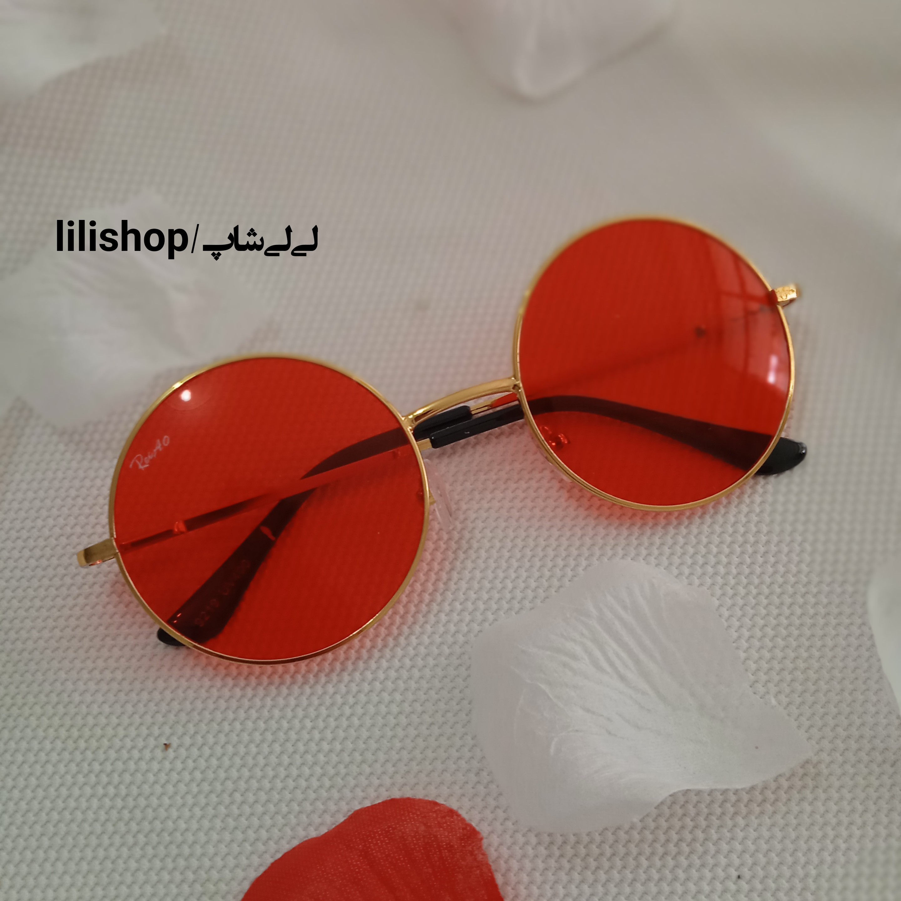 عینک آفتابی فانتزی گرد قرمز هدیه عالی برای ولنتاین