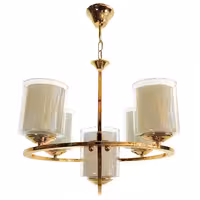 لوستر مدل منظومه 5 شعله - طلایی، نقره ای، آنتیک