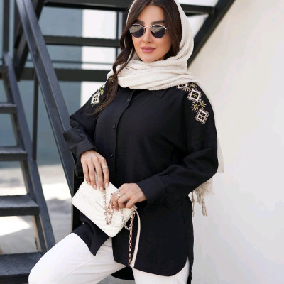 مانتو اسپرت زنانه کرپ مدل شومیزی محرمی آنا