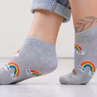 جوراب مچی رنگین کمان(طوسی)